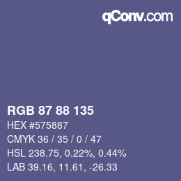 カラーコード: RGB 87 88 135 | qconv.com