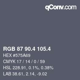 カラーコード: RGB 87 90.4 105.4 | qconv.com