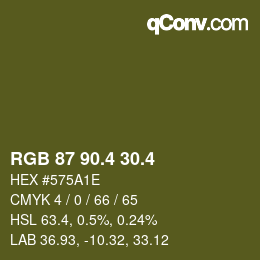 カラーコード: RGB 87 90.4 30.4 | qconv.com