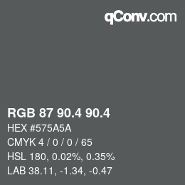 カラーコード: RGB 87 90.4 90.4 | qconv.com