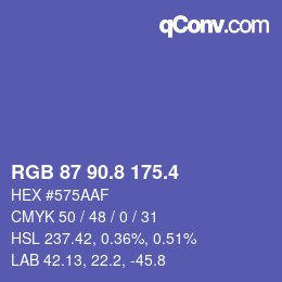 カラーコード: RGB 87 90.8 175.4 | qconv.com