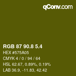 カラーコード: RGB 87 90.8 5.4 | qconv.com