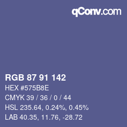 Color code: RGB 87 91 142 | qconv.com