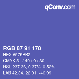 Código de color: RGB 87 91 178 | qconv.com