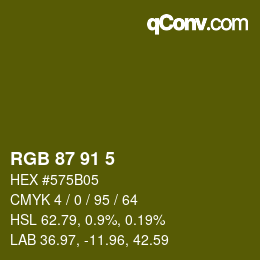 Color code: RGB 87 91 5 | qconv.com