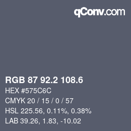 カラーコード: RGB 87 92.2 108.6 | qconv.com