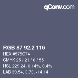 カラーコード: RGB 87 92.2 116 | qconv.com