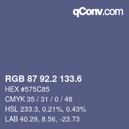 カラーコード: RGB 87 92.2 133.6 | qconv.com