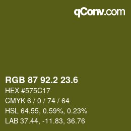 カラーコード: RGB 87 92.2 23.6 | qconv.com
