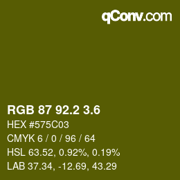 カラーコード: RGB 87 92.2 3.6 | qconv.com