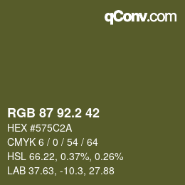 カラーコード: RGB 87 92.2 42 | qconv.com