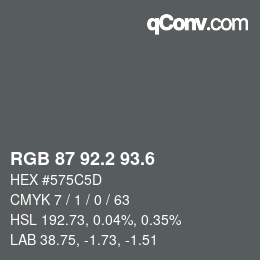 カラーコード: RGB 87 92.2 93.6 | qconv.com