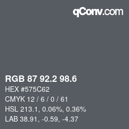 カラーコード: RGB 87 92.2 98.6 | qconv.com