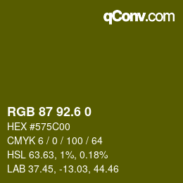 カラーコード: RGB 87 92.6 0 | qconv.com