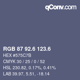 カラーコード: RGB 87 92.6 123.6 | qconv.com
