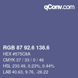 カラーコード: RGB 87 92.6 138.6 | qconv.com