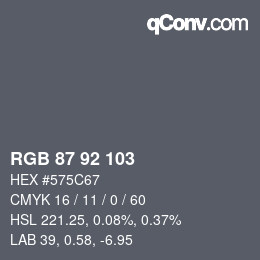 カラーコード: RGB 87 92 103 | qconv.com