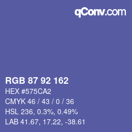 颜色代码: RGB 87 92 162 | qconv.com