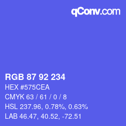 Color code: RGB 87 92 234 | qconv.com