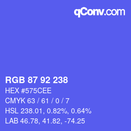 カラーコード: RGB 87 92 238 | qconv.com