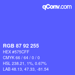 Color code: RGB 87 92 255 | qconv.com