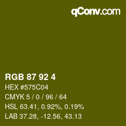 カラーコード: RGB 87 92 4 | qconv.com