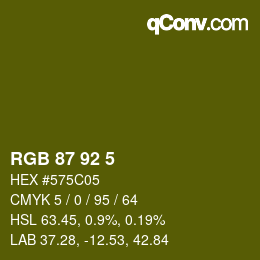 颜色代码: RGB 87 92 5 | qconv.com