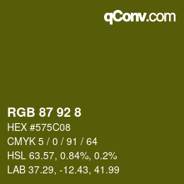 カラーコード: RGB 87 92 8 | qconv.com