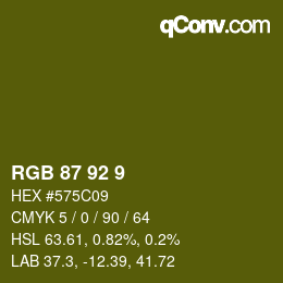 カラーコード: RGB 87 92 9 | qconv.com