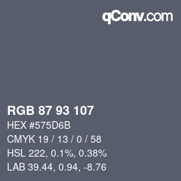 Color code: RGB 87 93 107 | qconv.com
