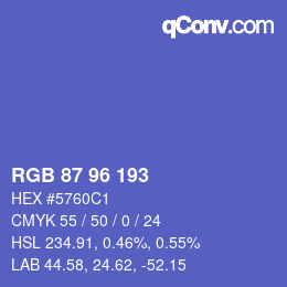 颜色代码: RGB 87 96 193 | qconv.com