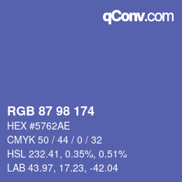 Color code: RGB 87 98 174 | qconv.com