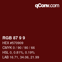 Color code: RGB 87 9 9 | qconv.com
