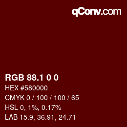 カラーコード: RGB 88.1 0 0 | qconv.com