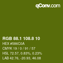 カラーコード: RGB 88.1 108.8 10 | qconv.com