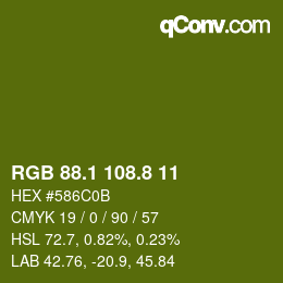 カラーコード: RGB 88.1 108.8 11 | qconv.com