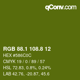カラーコード: RGB 88.1 108.8 12 | qconv.com