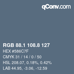 Color code: RGB 88.1 108.8 127 | qconv.com