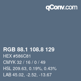 Farbcode: RGB 88.1 108.8 129 | qconv.com