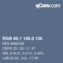 Color code: RGB 88.1 108.8 136 | qconv.com