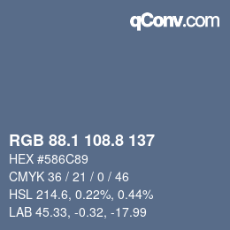 Color code: RGB 88.1 108.8 137 | qconv.com