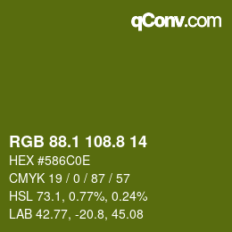 カラーコード: RGB 88.1 108.8 14 | qconv.com