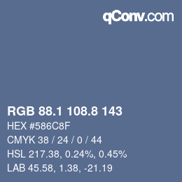 Farbcode: RGB 88.1 108.8 143 | qconv.com
