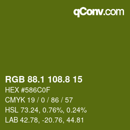 カラーコード: RGB 88.1 108.8 15 | qconv.com