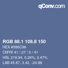 Color code: RGB 88.1 108.8 150 | qconv.com