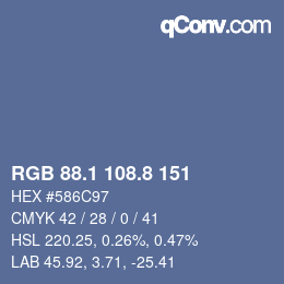 Color code: RGB 88.1 108.8 151 | qconv.com