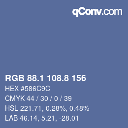 Color code: RGB 88.1 108.8 156 | qconv.com