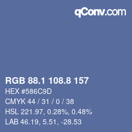 Color code: RGB 88.1 108.8 157 | qconv.com