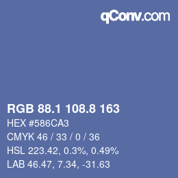 カラーコード: RGB 88.1 108.8 163 | qconv.com