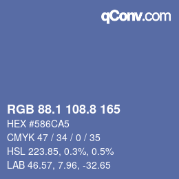 カラーコード: RGB 88.1 108.8 165 | qconv.com